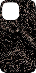 Topography Black & Brown Abstract Pattern Topographic Map Case for iPhone 13 Pro Max