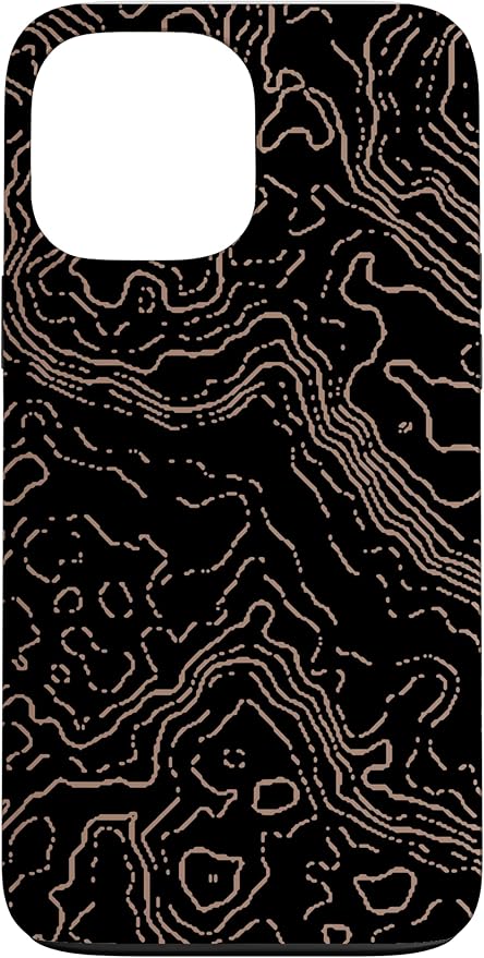 Topography Black & Brown Abstract Pattern Topographic Map Case for iPhone 13 Pro Max