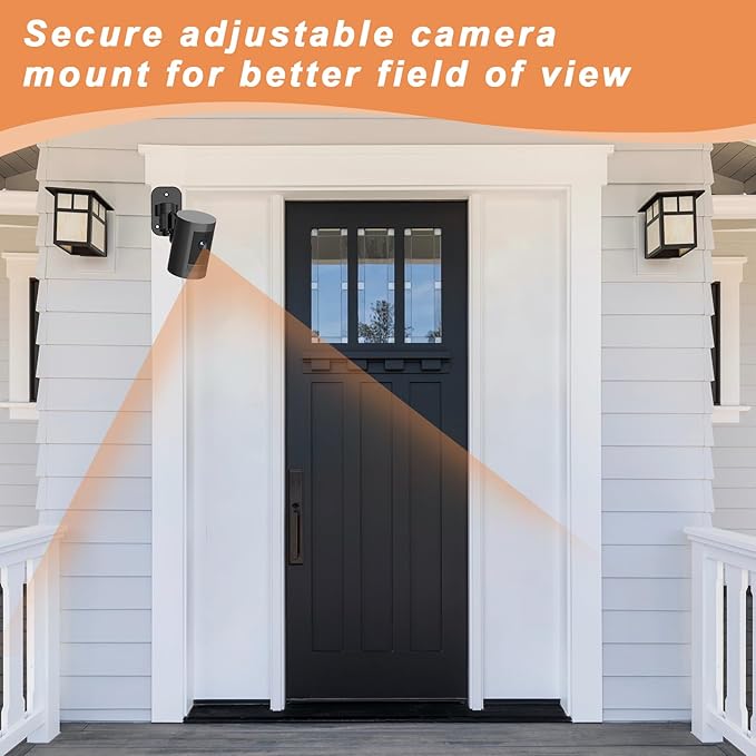 3Pack Camera Wall Mount,Compatible with R-ing Stick Up Cam Battery/Outdoor Cam Plus/Plug-in/Pro/Indoor Cam(1st Gen),360 Degree Adjustable No Drilling Mount for Outdoor Indoor Cameras,Black
