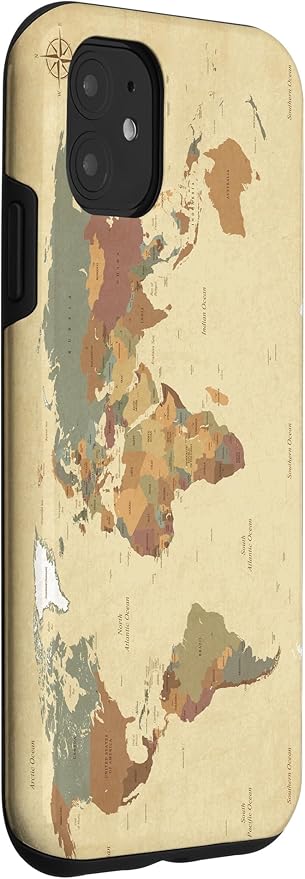 Globe Map Smartphone Cell Cover Gift World Map Pattern Phone Case for iPhone 11