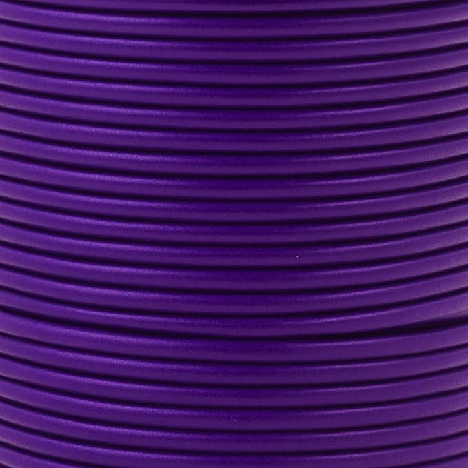 Mandala Crafts Round Genuine Purple Leather Cord for Jewelry Making – 2mm Cowhide Leather Rope String Lace for Kumihimo – 20 Yards Cowhide Craft Cording Spool