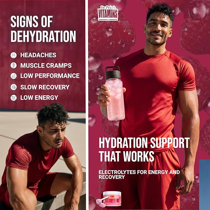 Dr. Price’s Electrolytes Powder Bulk – Raspberry, 90 Servings | Sugar Free Hydration Drink Mix with 72+ Trace Minerals, Manganese | Keto Electrolytes | Vegan, Doctor-Formulated, Made in USA