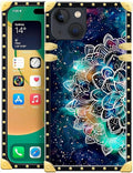 Compatible with iPhone 14 Case, Starry Sky Colourful Mandala Luxury Golden Decoration for Girl Women Soft TPU Shockproof Protective Hard PC Back for iPhone 14