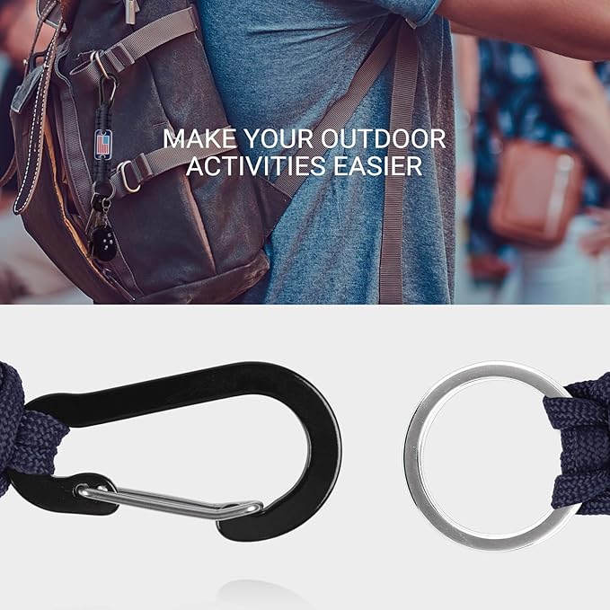 2 Pcs Stylish and Durable Lanyard for Keys - Heavy Duty Paracord Neck Lanyard with USA Flag Design for Wallets, Whistles, Cameras, and Phones - Perfect for Outdoor Activities[Navy Blue]