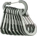 Booms Fishing CC5 Multi-Use Carabiner Clips, 10 Pack 2.3"/ 3.1" Caribeener Clips, Mini Keychain Caribeaner Clip, Aluminum D Ring Carabiners