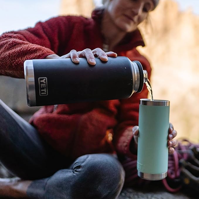 YETI Rambler 46 oz Bottle, Leakproof, Vacuum Insulated, Stainless Steel with Chug Cap, Cape Taupe
