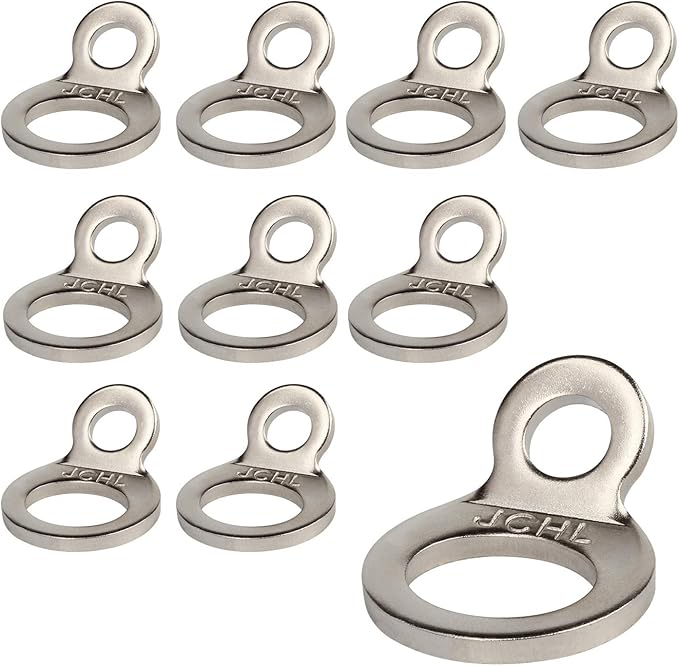 Stainless Steel Tie-Down Anchors Hooks Multi-Purpose Dirt Bike Tie Down Strap Rings for Motorcycle Dirtbike ATV Trailer Truck Rosa-Gold (10-Pack)