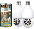 NoahTec 5MP Light Bulb Security Camera 5G&2.4G WiFi Security Cameras Wireless Outdoor Indoor,360°Bulb Cameras for Home Security Outside Indoor,Motion Detection and Alarm,Two-Way Talk 2 Pack (5MP)