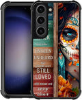 for Samsung Galaxy S23 Case, Sugar Skull Day of Death Halloween Pattern Graphic Design Girl Boy Soft Silicone Hard Acrylic Shock Protection for Samsung Galaxy S23