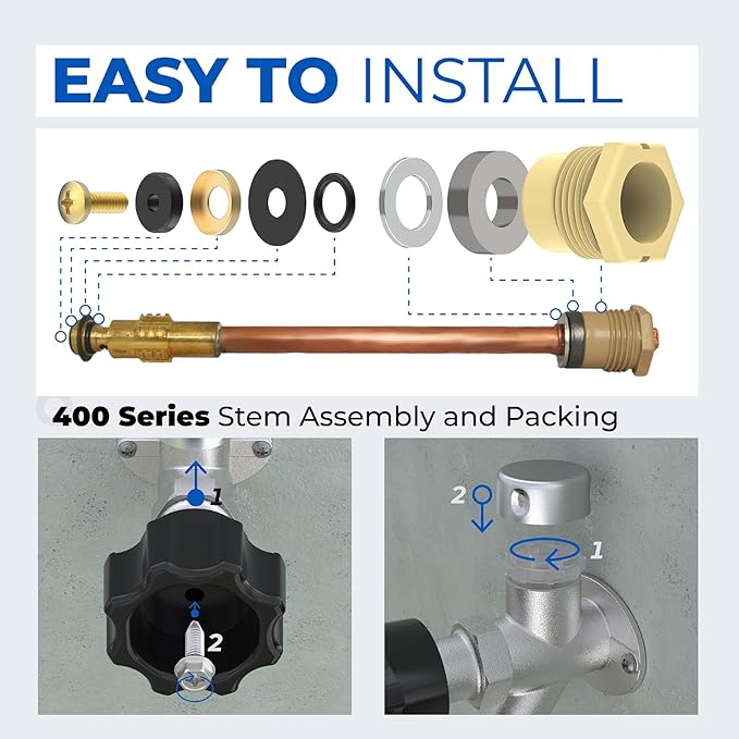 Wall Hydrant Complete Service Kit, Outdoor Faucet Repair Kit 500 400 Series Vacuum Breaker and Handle Replacement Part Outside Faucet Wall Hydrants Accessories