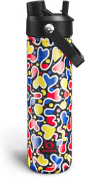 ENCOOL Insulated Water Bottle with Straw Stainless Steel Water Bottle, Leak-Proof, BPA-Free, Double Wall Vacuum Keeps Cold for 24 Hours for Sports, Travel, School (26 oz, Midnight Pop)