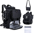 Goture Fishing Backpack, 58L 900D Water-Resistant Insulated Tackle Backpack with Cooler, Rod Holders, 8 Lure Pockets, Detachable Crossbody Bag, Gear Storage Large Fishing Bag for Camping Hiking