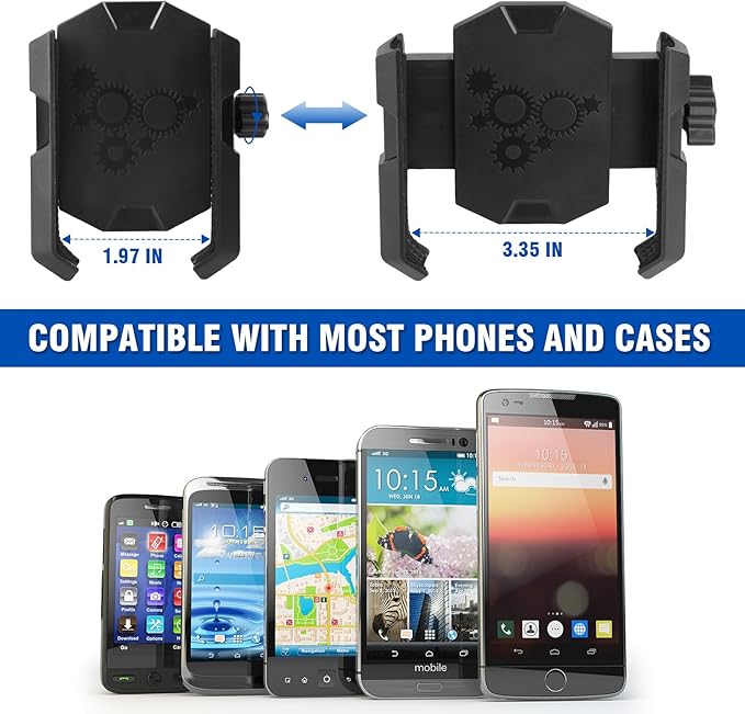 FUNY A Pillar Grab Handle Phone Mount Adjustable Direction Mobile Phone Holder Compatible with Jeep/Bronco/Offorad/Pickup/Truck/Motorcycle/Bicycle/UTV/ATV Fit for Most Mobile Phones