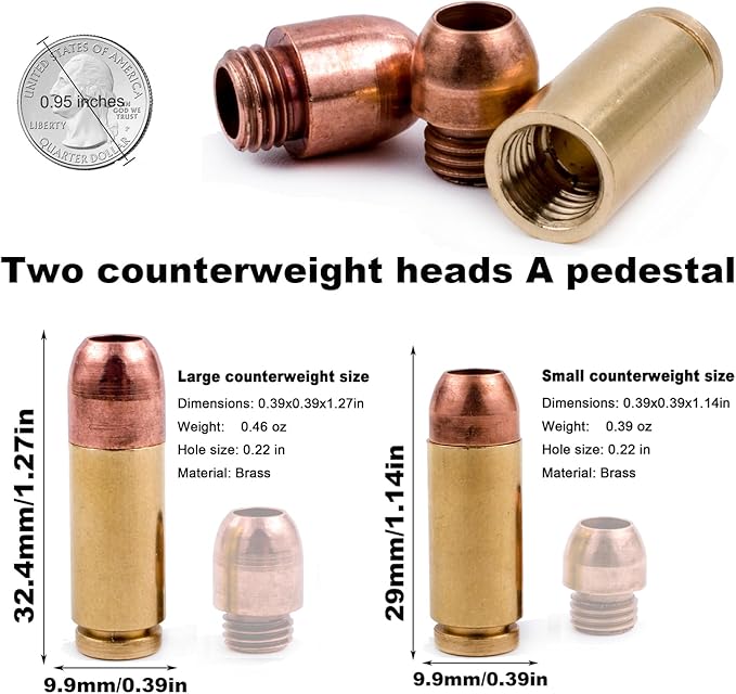 Knife Lanyard Beads - Hand-Cast Pure Copper Paracord Bead with 0.24" Hole for 550 Cord, Tactical Gear & EDC Accessories Men's Survival Gifts