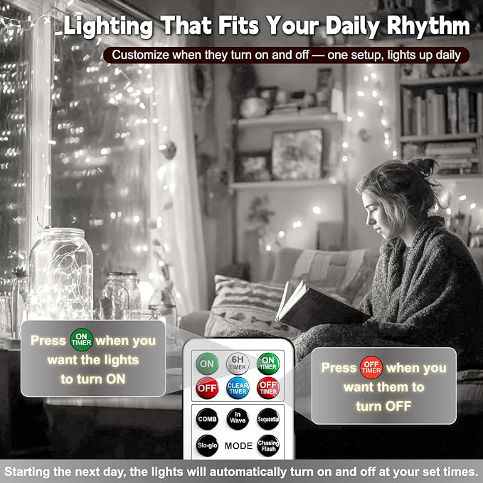 ZSJWL 6 Pack Rechargeable Fairy Lights with Remote & DIY Timer, 7Ft 20LED Mini Battery String Light, Twinkle Silver Copper Wire Lights for Wedding Party Bedroom Christmas Table Decoration (White)