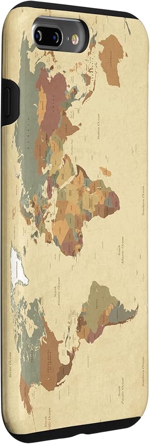 Globe Map Smartphone Cell Cover Gift World Map Pattern Phone Case for iPhone 7 Plus/8 Plus