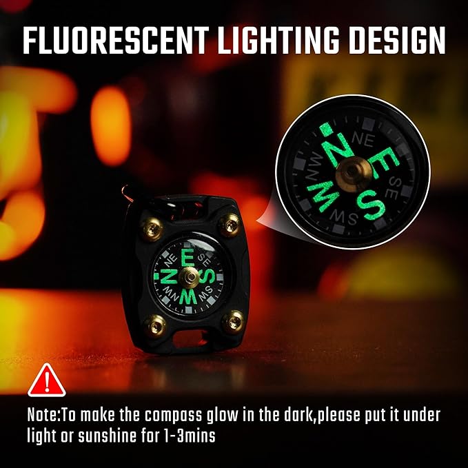 MecArmy Mini Titanium/Brass Compass, Waterproof IPX5 Pocket Compass for Hiking & Survival, Keychain & Necklace Gifts for Men & Women, Ideal Graduation & Outdoor Adventure Present