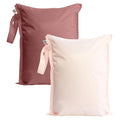 Tiny Twinkle Mess Proof Wet Bags | 2-Pack Reusable Waterproof Wet Bags for Swimsuits | Baby Clothes | Travel & Diaper Bag (Rose, Burgundy)