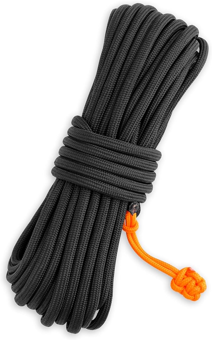 Titan Survival Patented Paracord 550-25ft, 100ft, 500ft & Color Options - 620LB Strength Survival Paracord Military Spec with 3 Strands - Heavy Duty Hank Cord for Camping & Outdoors with Firestarter