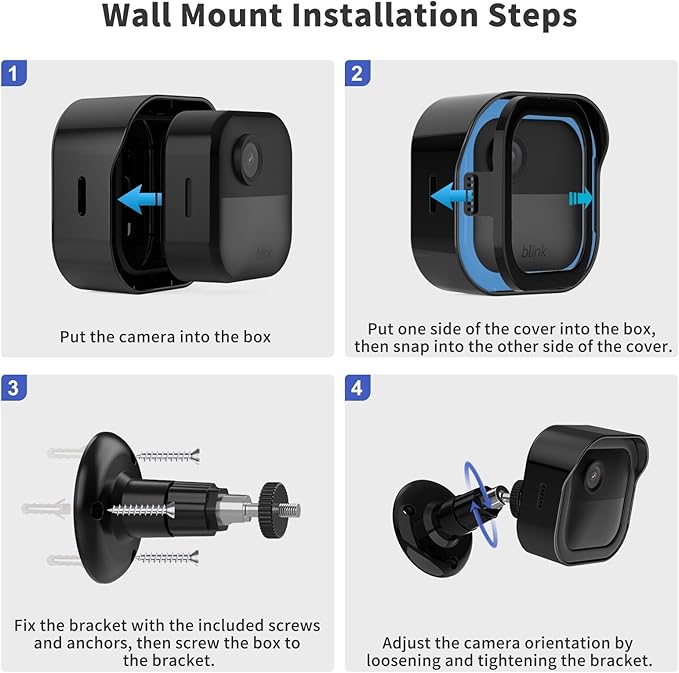 Blink Outdoor 4th Gen Camera Mount, 1 Pack Weatherproof Protective Cover and 360 Degrees Adjustable Mounting with Sync Module Mount for Blink Module
