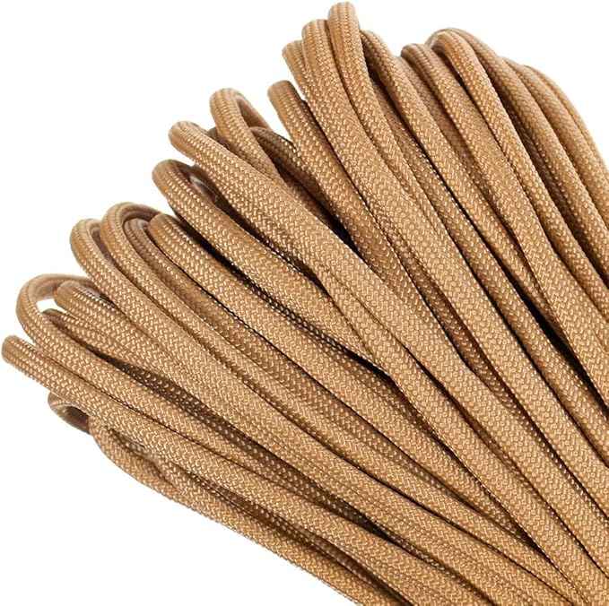 Paracord Planet 550lb Commercial Grade Paracord – 7 Strand Type III Nylon Parachute Cord Hanks for Hiking, Camping, and Fishing – 30+ Colors and Lengths of 50' and 100'