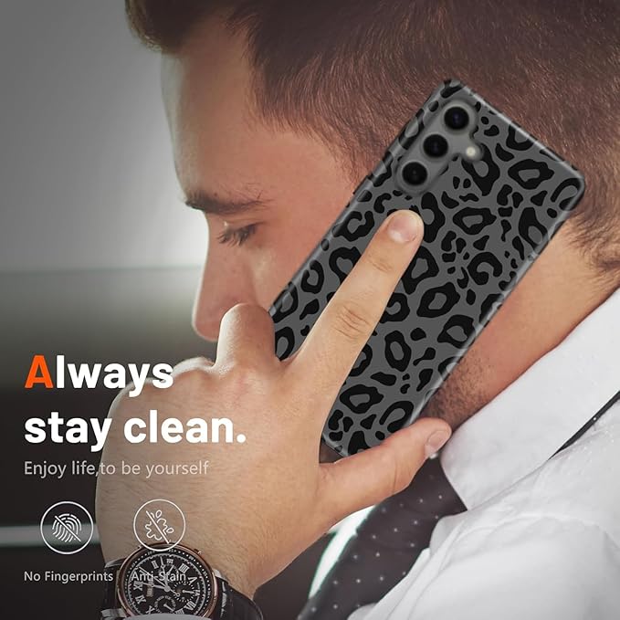 Compatible for Samsung Galaxy A16 5G Case, Dual Layer Heavy Duty 2 in 1 Shockproof Protective Phone Case,Black Cheetah Leopard Print