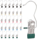 30 Pack Heavy Hanger Clips for Closet, Laundry Hooks Hanging Clips with, Clothespin for Clothes Pants,Clothes Pins Multi-Purpose Clip Big Hangers & Pants Clip Hangers for Hats Socks Towels Travel