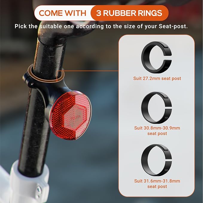 TUSITA Airtag Bike Mount, Hidden Bicycle Seatpost Mount Compatible with Airtags & Garmin Varia, Anti-Theft Air tag GPS Tracker Bike Reflector Holder