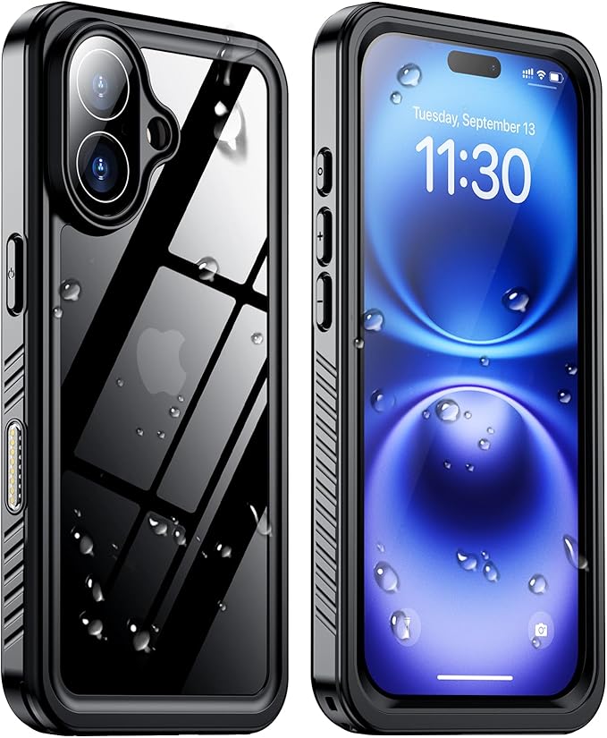 2025 New Designed for iPhone 16 Case Waterproof, [Built-in Screen Protector & Glass Camera Protector][Full Body Shockproof][IP68 Underwater][Dustproof][Dropproof] Phone Case for iPhone 16 6.1"