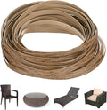 M METERXITY 1-Pack Wicker Repair Kit, 8mm x 33ft/10m Plastic Flat Rattan Replacement Supplies for Patio Furniture Repair/Basket Making/Chair Weaving, Synthetic Woven Rattan [Khaki]