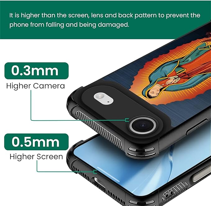 for iPhone 17 Air Case,for MagSafe Graphic Design for Girl Boy Soft Silicone Hard Acrylic Shock Protection Designed for iPhone 17 Air Red Virgen Guadalupe Pattern