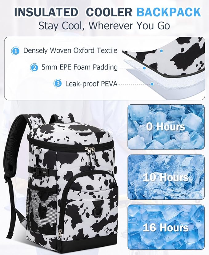Cooler Backpack, 22L Waterproof Soft Backpack Coolers Leak Proof Beach Backpack Insulated Picnic Lunch Bag for Fishing Camping,Beach,Hiking,Travel