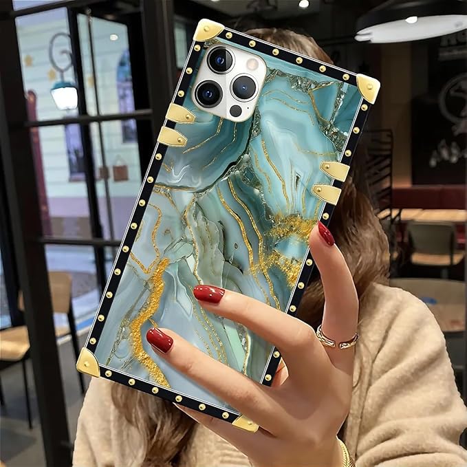 Compatible with iPhone 12 12 Pro Case, Golden Texture Marble Veining Luxury Golden Decoration for Girl Women Soft TPU Shockproof Protective Hard PC Back for iPhone 12 12 Pro