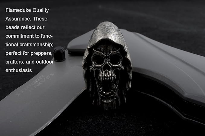 Skull Paracord Beads for DIY Craft Projects Knife Lanyards Keychains Zipper Pulls Survival Gear Accessories