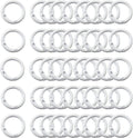 Carabiner Clip 48Pcs White Metal Key Ring Clip Circle Keychain Rings Bulk Spring O Ring Round Cute Carabiner Spring Snap Hook Key Chain Clips for DIY Keychain Bag Charm Handbag Purse Dog