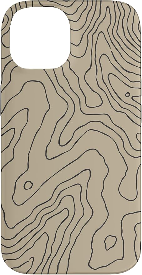 Coyote Country Guide Lines Topographical Contour Map Case for iPhone 14