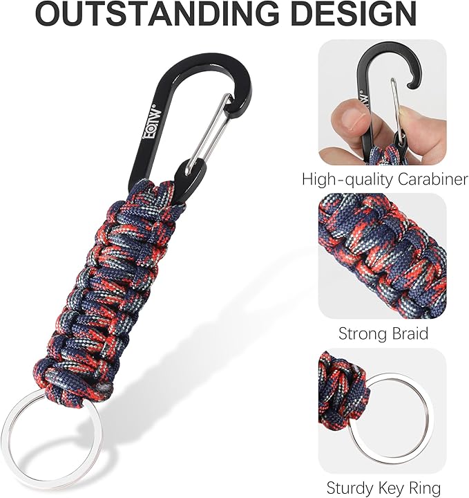 EOTW Paracord Keychain for Men Women Paracord Carabiner Backpack Keychain with Aluminum Clip for Camping Hiking Outdoor Gear