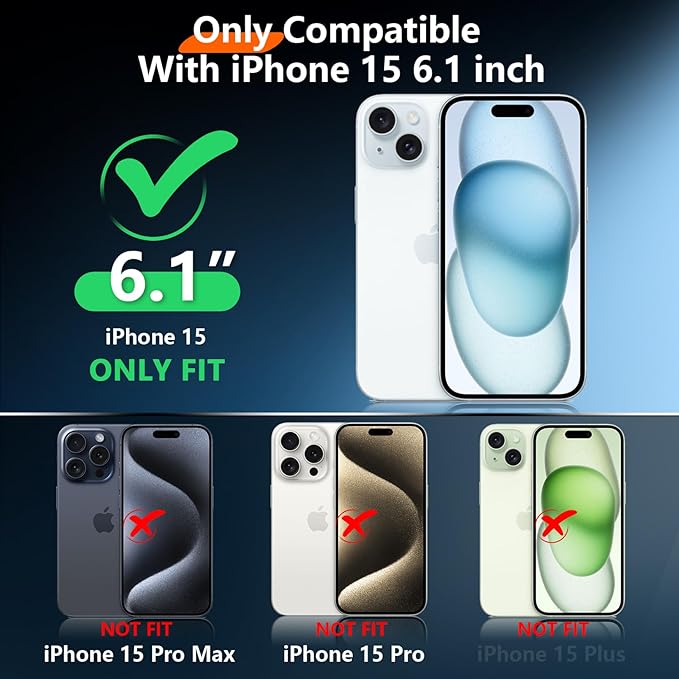 2025 New Magnetic Case for iPhone 15 Case Waterproof, Built-in Screen Protector & Camera Protector [Compatible with MagSafe] [IP68 Waterproof] [Dustproof] Full Body Shockproof Phone Case 6.1"