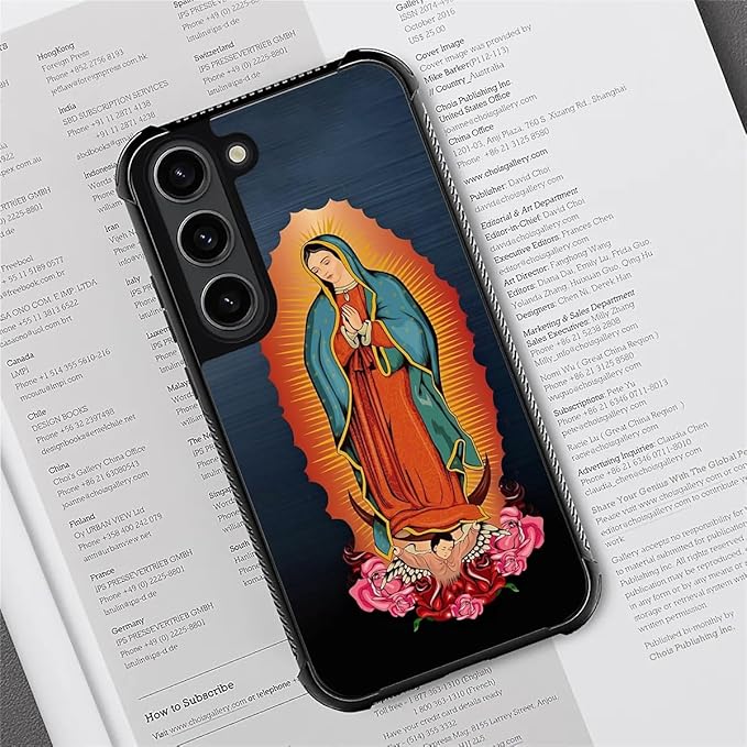 for Samsung Galaxy S23 Plus Case, Red Virgen Guadalupe Pattern Graphic Design Girl Boy Soft Silicone Hard Acrylic Shock Protection for Samsung Galaxy S23 Plus