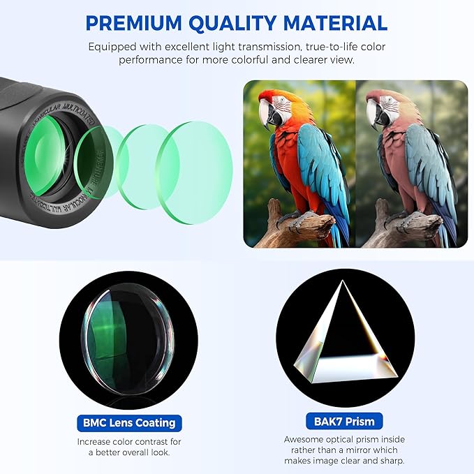 Astromania 10x25 Monocular for Adults, Compact Outdoor Accessory with Multi-Coated Optics BAK7 Prism & Twist-Up Eyecup, Waterproof & Fogproof Ideal for Bird Watching Hunting Sport and Wildlife Viewing