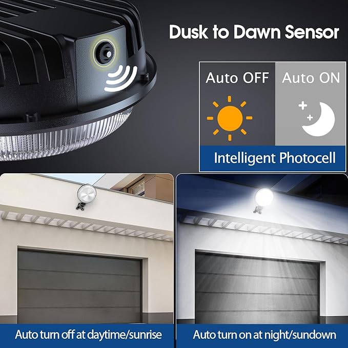 LED Barn Light, 150W 20000LM Dusk to Dawn Outdoor Security Light, 150° Adjustable Angle with Photocell Sensor, 6500K Daylight, IP66 Waterproof, for Parking Lot, Yard, Garage, Farmhouse