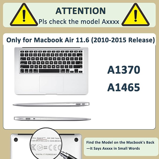 Laptop Cover for MacBook Air 11 inch Case 2015-2010 Release (Model A1465 A1370),Anti-Cracking Plastic Hard Shell Case & Keyboard Cover for Apple Mac Air 11.6",Blue Gold Floral