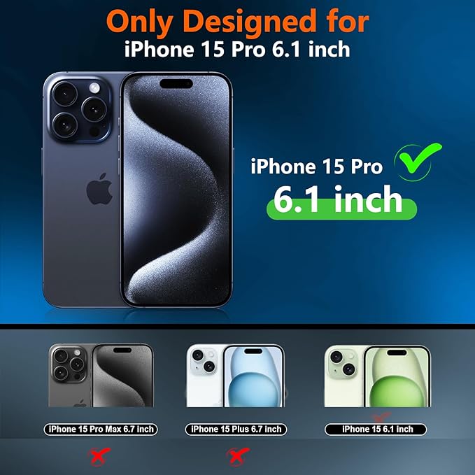 SPIDERCASE for iPhone 15 Pro Case Waterproof, Built-in Lens & Screen Protector, Full Heavy Duty Protection, 12FT Military Shockproof, Dustproof, Anti-Scratched Phone Case,Purple