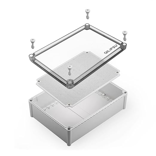 QILIPSU Outdoor Junction Box IP67 Waterproof Project Box ABS Plastic Weatherproof Electrical Enclosure Clear Cover (15"x11"x5.1" CC)