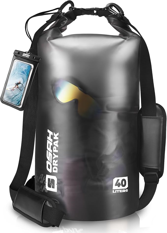 Waterproof Dry Bag, 5L/10L/20L/30L/40L Roll Top Lightweight Storage Backpack with Phone Case for Women & Men, Floating Waterproof Sack for Travel, Swimming, Kayaking, Paddle Board, Camping & Beach