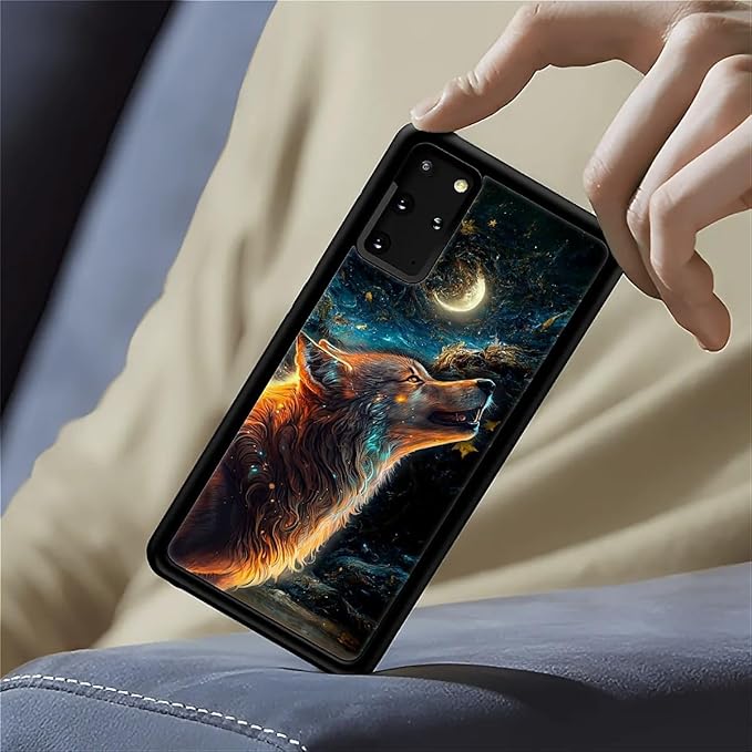 for Samsung Galaxy S20 Plus Case, Star Cave Hungry Wolf Pattern Graphic Design Girl Boy Soft Silicone Hard Acrylic Shock Protection for Samsung Galaxy S20 Plus
