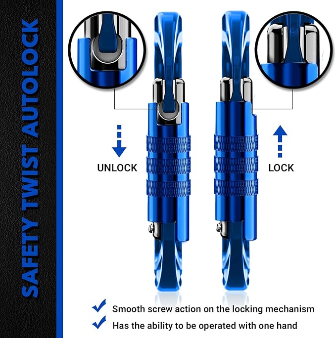 Rhino Produxs 12kN (2697 lbs) Heavy Duty Carabiner Clips, for Securing Pets, Outdoor, Camping, Hiking, Hammock, Dog Leash Harness, Keychains