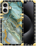 for iPhone 17 Case Luxury Golden Decoration for Girl Women Soft TPU Shockproof Protective Hard PC Back for iPhone 17 Crazy Pattern Golden Texture Marble Veining