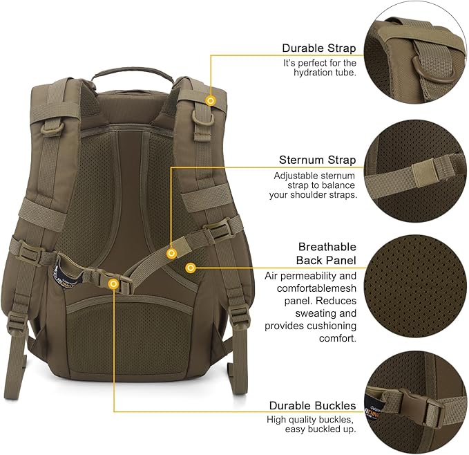 Mardingtop Small Hiking Backpack for Men 20L Military Tactical Molle Rucksack Daypack for Hiking,Travel,Camping