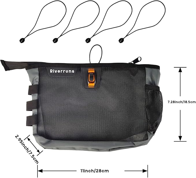 5001 Mesh Storage Kayak Storage Comparments Attaches to Kayak Seat or T-Track